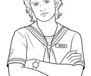 Coloriage Steve en uniforme