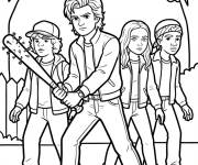 Coloriage Steve sauve les enfants avec sa batte