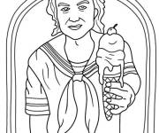 Coloriage Steve vendant de la glace