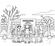 Coloriage Stranger Things pour l'&eacute;coliers