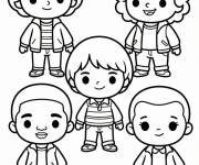 Coloriage Tous les personnages principaux mignons en cartoon