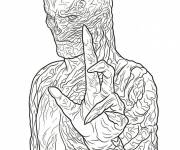 Coloriage Vecna ​​l&egrave;ve les doigts