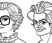 Coloriage Visages des h&eacute;ros de Stranger Things