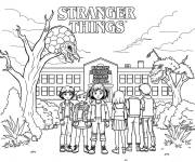 Coloriage Vue de  Stranger Things de dessin anim&eacute;