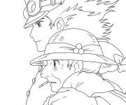 Coloriage Anime Ch&acirc;teau ambulant