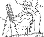 Coloriage Anime Le Vent se l&egrave;ve de Studio Ghibli