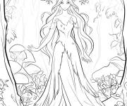 Coloriage Belle princesse de la for&ecirc;t, r&eacute;alis&eacute; par le Studio Ghibli