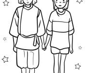 Coloriage Chihiro et Haku du Studio Ghibli