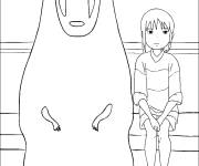 Coloriage Chihiro et Kaonashi du Studio Ghibli