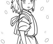 Coloriage Fille courageuse du Studio Ghibli