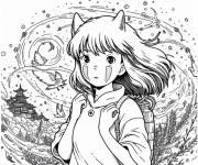 Coloriage Fille du Studio Ghibli Chihiro