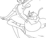Coloriage Fille Kiki de Studio Ghibli
