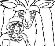 Coloriage Forest Spirit du Studio Ghibli