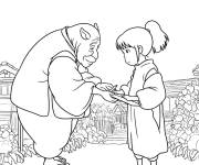 Coloriage L'accord de Chihiro du Studio Ghibli