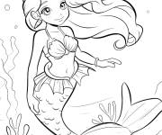 Coloriage La transformation de Ponyo en sir&egrave;ne