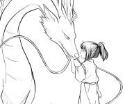 Coloriage Le dragon de Chihiro