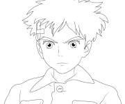 Coloriage Mahito Maki du Studio Ghibli