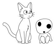 Coloriage Neko et le monstre du monde ghibli