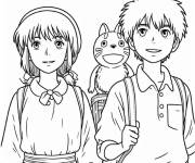 Coloriage Personnages du film de Ghibli Le Tombeau des lucioles