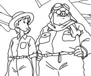 Coloriage Porco Rosso de Studio Ghibli
