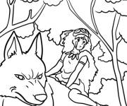 Coloriage Princess Mononoke d'anime