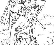 Coloriage Tombeau des Lucioles r&eacute;alis&eacute; par Studio Ghibli