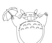 Coloriage Totoro joyeux de Ghibli