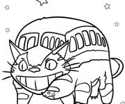 Coloriage Totoro parmi les &eacute;toiles