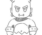 Coloriage D&eacute;mon rouge de Stumble Guys
