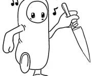 Coloriage et dessins gratuit Personnage Stumble Guys avec un arme à imprimer