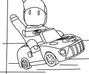 Coloriage Retro Guy dans voiture Stumble Guys