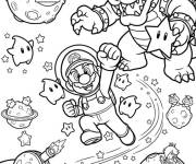 Coloriage Bowser et Super Mario dans la galaxie