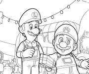 Coloriage et dessins gratuit Deux fr&egrave;res protagonistes du film Super Mario Galaxy à imprimer