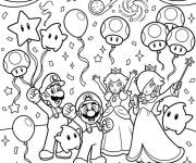 Coloriage F&ecirc;te du film Super Mario Galaxy