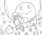 Coloriage et dessins gratuit G&eacute;ant Toad et son jouet Mario à imprimer