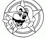 Coloriage et dessins gratuit Logo facile Super Mario Galaxy pour maternelle à imprimer