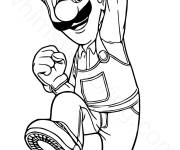 Coloriage Luigi heureux de Super Mario Galaxy