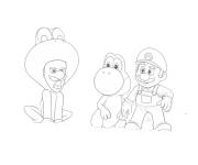 Coloriage et dessins gratuit Luigi, Yoshi et Mario du film 2026 à imprimer