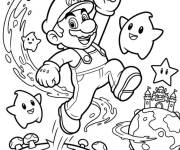 Coloriage et dessins gratuit Mario sautant dans l'espace à imprimer