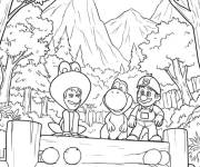 Coloriage Sc&egrave;ne de la foret dans Super Mario Galaxy