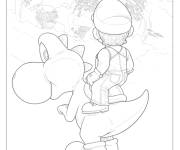 Coloriage Sc&egrave;ne de Mario sur Yoshi du film Super Mario 2026