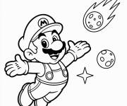 Coloriage Super Mario Galaxie et l'espace