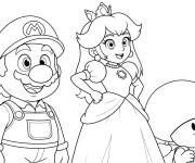 Coloriage Toad, Rosalina et Mario de Super Mario Galaxy