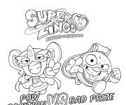 Coloriage Superzings Pow Position contre Bad Prize