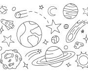 Coloriage Ast&eacute;ro&iuml;de et comet dans le Syst&egrave;me solaire