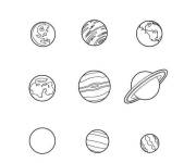 Coloriage et dessins gratuit Collection des planetes du Syst&egrave;me solaire à imprimer