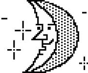 Coloriage Croissant de lune en pixel