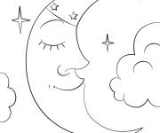 Coloriage Croissant de lune endormie