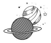 Coloriage Deux plan&egrave;tes tout proche