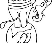 Coloriage &Eacute;l&eacute;phant assis sur la plan&egrave;te Terre
